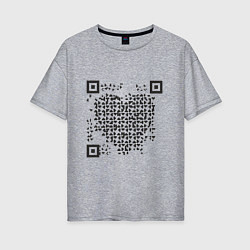 Женская футболка оверсайз QR Love