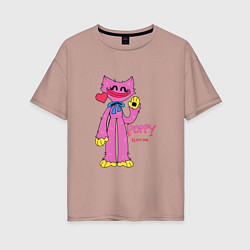 Футболка оверсайз женская Kissy Missy Poppy Playtime, цвет: пыльно-розовый