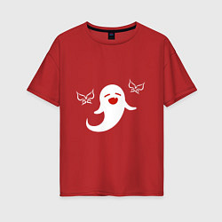 Футболка оверсайз женская Призрак Ху Тао улыбается Genshin Impact, цвет: красный