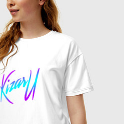 Футболка оверсайз женская КИЗАРУ НЕОН ЛОГО KIZARU NEON LOGO, цвет: белый — фото 2