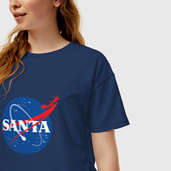 Футболка оверсайз женская S A N T A NASA, цвет: тёмно-синий — фото 2