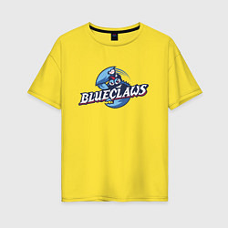 Футболка оверсайз женская Jersey shore Blue claws - baseball team, цвет: желтый