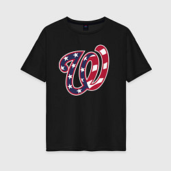 Футболка оверсайз женская Washington Nationals - baseball team, цвет: черный