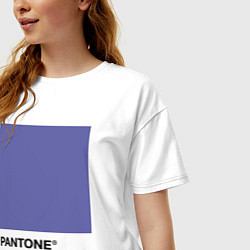 Футболка оверсайз женская Цвет Pantone 2022 года - Very Peri, цвет: белый — фото 2