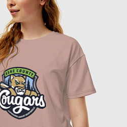 Футболка оверсайз женская Kane County Cougars - baseball team, цвет: пыльно-розовый — фото 2