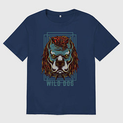 Женская футболка оверсайз Бульдог в ошейнике