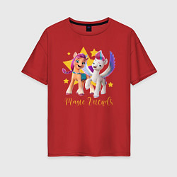 Женская футболка оверсайз Magic Pony Friends