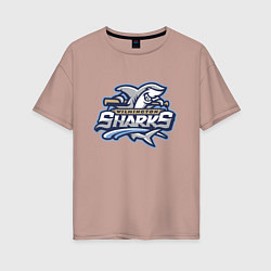 Женская футболка оверсайз Wilmington sharks -baseball team
