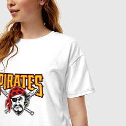 Футболка оверсайз женская Pittsburgh Pirates - baseball team, цвет: белый — фото 2