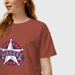 Футболка оверсайз женская Texas Rangers -baseball team, цвет: кирпичный — фото 2