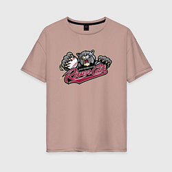 Футболка оверсайз женская Sacramento River Cats - baseball team, цвет: пыльно-розовый