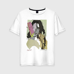 Женская футболка оверсайз Andy Warhol - Mick Jagger sketch