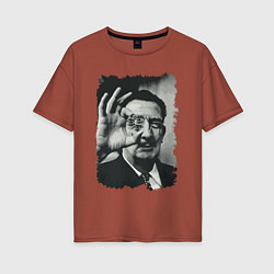 Женская футболка оверсайз Salvador Dali - crazy face