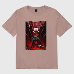 Футболка оверсайз женская Evil is Evil, цвет: пыльно-розовый