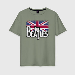 Женская футболка оверсайз The Beatles Great Britain Битлз