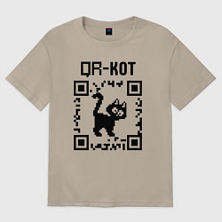 Женская футболка оверсайз QR кот КОТИК