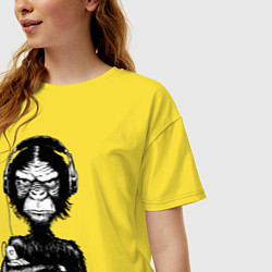 Футболка оверсайз женская Monkey Dj, цвет: желтый — фото 2
