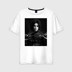 Женская футболка оверсайз Тимоти Шаламе черно белое фото