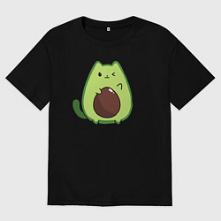 Женская футболка оверсайз Avo cat o подмигивает