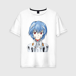 Женская футболка оверсайз Neon Genesis Evangelion Рей