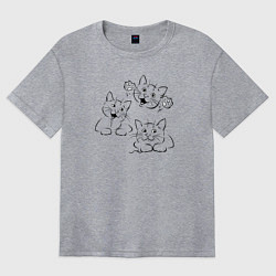 Футболка оверсайз женская Веселые котэ, цвет: меланж