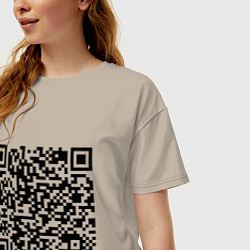 Футболка оверсайз женская QR-код Скала Джонсон, цвет: миндальный — фото 2