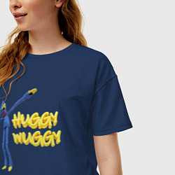 Футболка оверсайз женская Хаги ваги Huggy Wuggy Poppy Playtime, цвет: тёмно-синий — фото 2