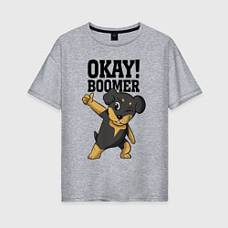 Футболка оверсайз женская Okay boomer!, цвет: меланж