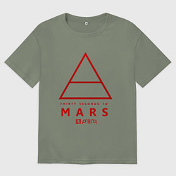 Футболка оверсайз женская 30 Seconds to Mars рок, цвет: авокадо