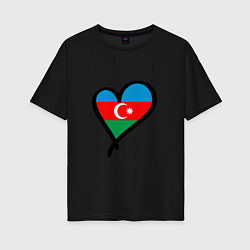 Женская футболка оверсайз Azerbaijan Heart