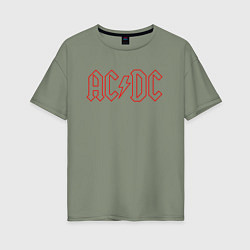 Женская футболка оверсайз ACDC - Logo