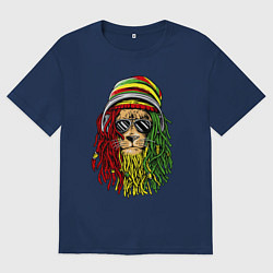 Женская футболка оверсайз Rasta lioN