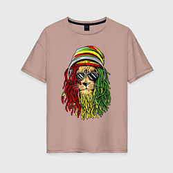 Женская футболка оверсайз Rasta lioN