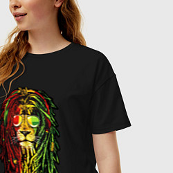 Футболка оверсайз женская Jam lioN, цвет: черный — фото 2