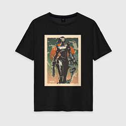 Футболка оверсайз женская Viper Valorant Art, цвет: черный