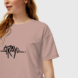 Футболка оверсайз женская Stray Logo, цвет: пыльно-розовый — фото 2