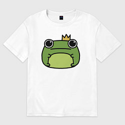 Футболка оверсайз женская Frog Lucky король, цвет: белый