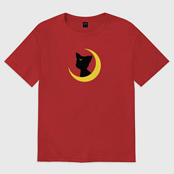 Футболка оверсайз женская Луна пара Артемиса, цвет: красный