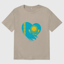 Женская футболка оверсайз Сердце - Казахстан