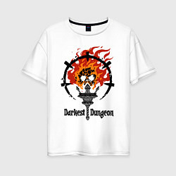 Женская футболка оверсайз Darkest Dungeon: skull logo