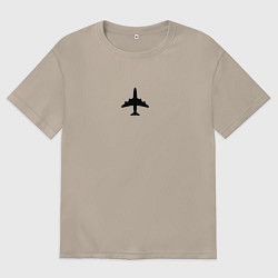Женская футболка оверсайз САМОЛЕТ В ОТПУСК