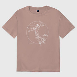 Женская футболка оверсайз Витрувианский баскетболист