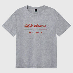 Женская футболка оверсайз Alfa Romeo racing - logo