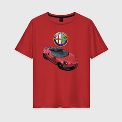 Футболка оверсайз женская Alfa Romeo - просто мечта!, цвет: красный