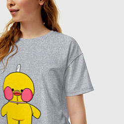 Футболка оверсайз женская Уточка Lalafanfan Лалафанфан, цвет: меланж — фото 2