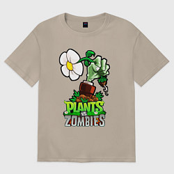 Женская футболка оверсайз Plants vs Zombies рука зомби