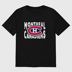 Футболка оверсайз женская Монреаль Канадиенс, Montreal Canadiens, цвет: черный