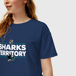 Футболка оверсайз женская SHARKS TERRITORY САН-ХОСЕ ШАРКС, цвет: тёмно-синий — фото 2