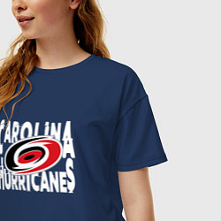 Футболка оверсайз женская Каролина Харрикейнз, Carolina Hurricanes, цвет: тёмно-синий — фото 2