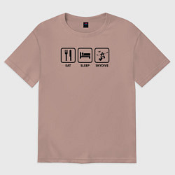 Женская футболка оверсайз Есть Спать Прыгать с парашютом